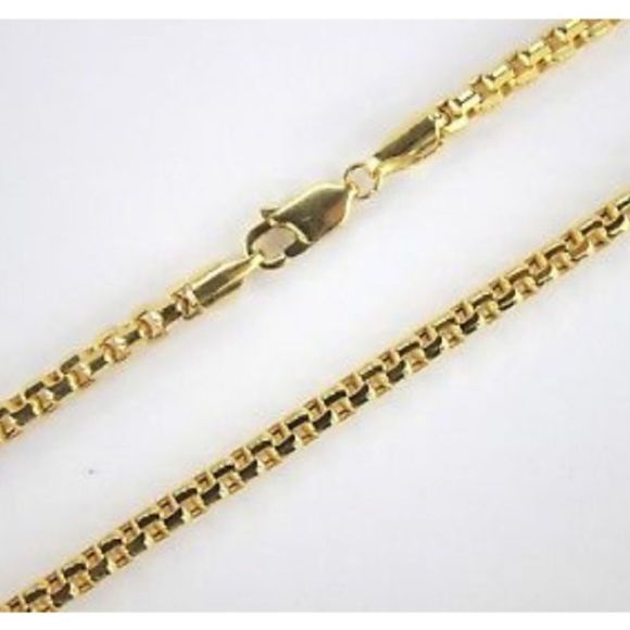 AUTHENTIC Gold Box Chain 4MM THICK 26" Men's New